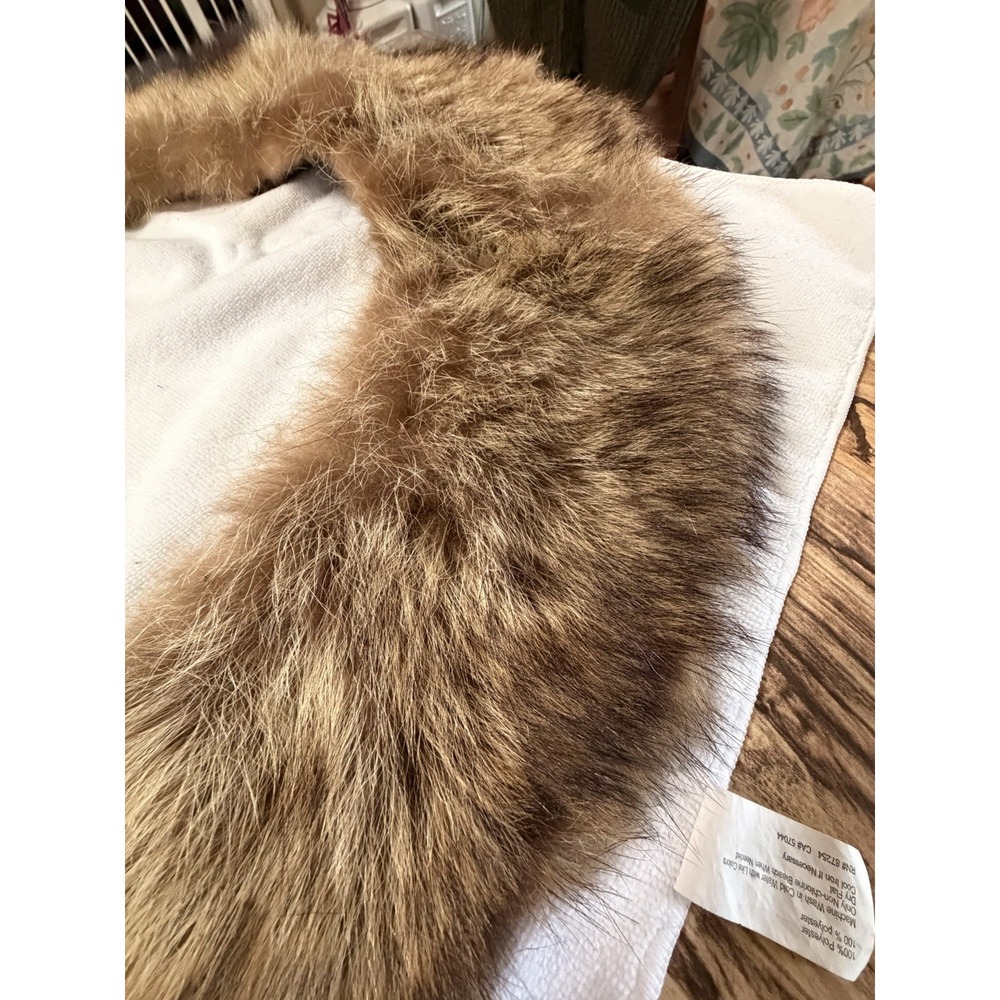 Vintage Genuine Fox Fur Collar Golden Brown Shawl Craft Repurpose Project